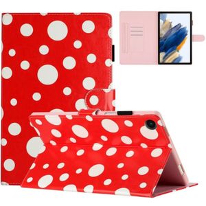 Voor Samsung Galaxy Tab A8 10.5 2021 X200 Dot Patroon Lederen Smart Tablet Case (Rood Wit)
