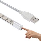Portable Touch Switch  USB LED Light  10-LED  1W  White Light(Silver)