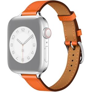 Small Waist Leather Replacement Watchbands For Apple Watch Series 7 & 6 & SE & 5 & 4 44mm  / 3 & 2 & 1 42mm(Orange)