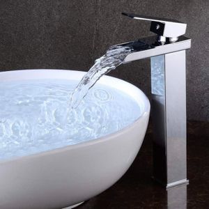 Bathroom Wide Mouth Faucet Square Sink Single Hole Basin Faucet  Specification: HT-81567 Electroplating High Type