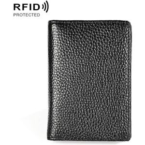 KB156 Antimagnetic RFID Men Leather Card Bag Card Holder(Zwart)