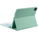 YT11B-A Detachable Candy Color Bluetooth Keyboard Leather Case with Touch Pad & Pen Slot & Holder for iPad Pro 11 inch 2021 (Light Green)