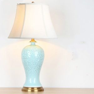 Living Room Decoration Study Ceramic Table Lamp Home Decoration Light(Plum bottle )
