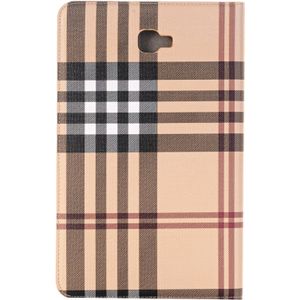 For Galaxy Tab A 10.1 / T580 Lattice Stripes Texture Horizontal Flip Leather Case with Holder & Card Slots & Wallet(Brown)