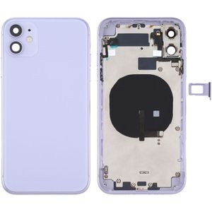 Battery Back Cover (with Side Keys & Card Tray & Power + Volume Flex Cable & Wireless Charging Module) for iPhone 11(Purple)
