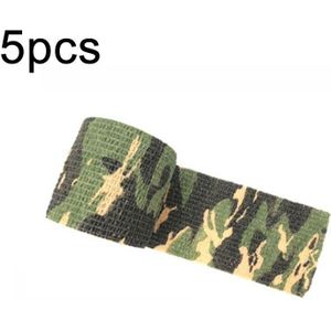 5 stks zelfklevende non-woven outdoor camouflage tape bandage 4 5 m x 5 cm (jungle camouflage nr. 1)