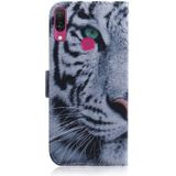 Tiger Pattern Coloured Drawing Horizontal Flip Leather Case for Huawei Y9 (2019) / Enjoy 9 Plus  with Holder & Card Slots & Wallet