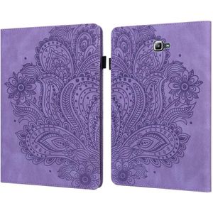 For Samsung Galaxy Tab A 10.1 (2016) T580 Peacock Embossed Pattern TPU + PU Horizontal Flip Leather Case with Holder & Card Slots & Wallet(Purple)
