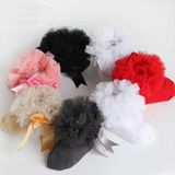 3 Pairs Bow Lace Socks Baby Cotton Ankle Socks  Size:S(Black)
