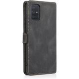 For Samsung Galaxy A71 Retro Magnetic Closing Clasp Horizontal Flip Leather Case with Holder & Card Slots & Photo Frame & Wallet(Black)