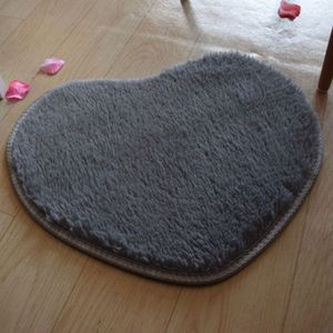 Heart Shape Non-slip Bath Mats Kitchen Carpet Home Decoration  Size:40*50CM(Dark Grey)