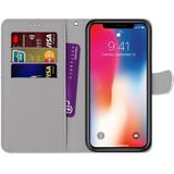 Coloured Drawing Cross Texture Horizontal Flip PU Leather Case with Holder & Card Slots & Wallet & Lanyard For iPhone XS / X(Fluorescent Water Texture)