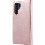 For Huawei P30 Pro Solid Color Horizontal Flip Protective Case with Holder & Card Slots & Wallet & Photo Frame & Lanyard(Rose Gold)