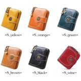 Vintage Button Phone Purses Women Wallets Female Purse Leather Brand Retro Ladies Long Zipper Woman Wallet Card Clutch(Short black)