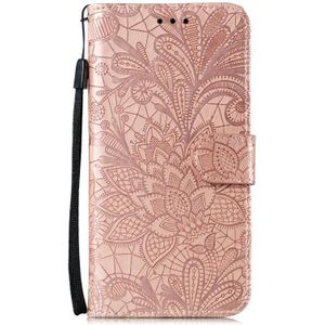 For Motorola Moto G5 Plus 5G Lace Flower Horizontal Flip Leather Case with Holder & Card Slots & Wallet & Photo Frame(Rose Gold)