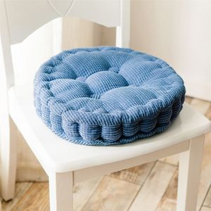 Thickened Round Computer Chair Cushion Floor Mat for Office Classroom Home  Size:43x43cm (Blue)