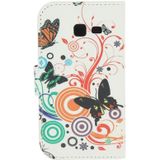 Color Butterfly Pattern Horizontal Flip Magnetic Buckle Leather Case with Card Slots & Wallet & Holder for Galaxy Trend Lite / S7390