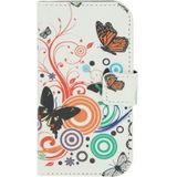 Color Butterfly Pattern Horizontal Flip Magnetic Buckle Leather Case with Card Slots & Wallet & Holder for Galaxy Trend Lite / S7390