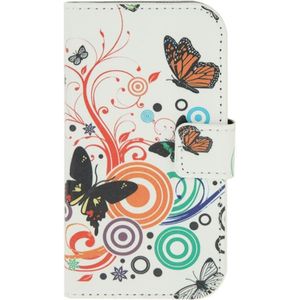 Color Butterfly Pattern Horizontal Flip Magnetic Buckle Leather Case with Card Slots & Wallet & Holder for Galaxy Trend Lite / S7390