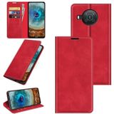 For Nokia X10/X20 Retro-skin Business Magnetic Suction Leather Case with Holder & Card Slots & Wallet(Red)