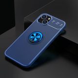 Metal Ring Holder 360 Degree Rotating TPU Case For iPhone 13 mini(Blue+Blue)