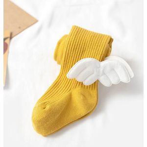 Spring And Autumn Children Tights Baby Knitting Pantyhose Size: XL 4-6 Years Old(Yellow)