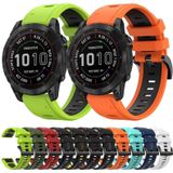 Voor Garmin Fenix 7 Sapphire Solar 22mm tweekleurige sport siliconen horlogeband (oranje + zwart)