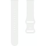 20mm For Xiaomi Haylou RT RS3 LS04 / LS05S Universal Inner Back Buckle Perforation Silicone Replacement Strap Watchband(White)