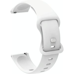 20mm For Xiaomi Haylou RT RS3 LS04 / LS05S Universal Inner Back Buckle Perforation Silicone Replacement Strap Watchband(White)