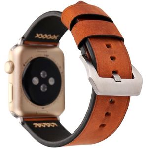 For Apple Watch Series 3 & 2 & 1 38mm Retro XX Line Pattern Genuine Leather Wrist Watch Band (Coffee)