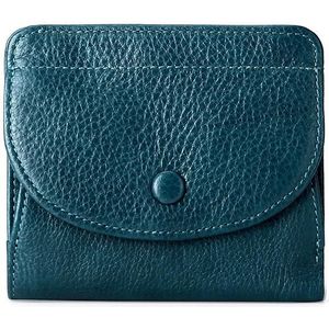 Leather Coin Bag Small Portable Wallet Mini Card Package(Blue)