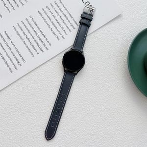 Voor Samsung Galaxy Watch4 40mm / 44mm naaien lederen band horlogeband