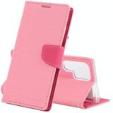 For Samsung Galaxy S22 Ultra 5G GOOSPERY FANCY DIARY Cross Texture Leather Phone Case(Pink)
