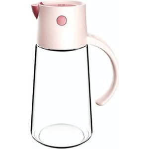 Kitchen Automatic Opening And Closing Oil Can Leak-Proof Seasoning Bottle With Lid  Capacity: 550ml (Pink)