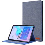 Voor Galaxy tab S6/T860/T865 doek Teature horizontale Flip PU lederen draagtas met houder & kaartsleuven & pen sleuf (donkerblauw)