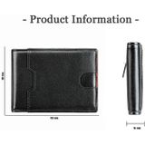 9651 Ultra-thin Two-fold RFID Anti-theft Genuine Leather Wallet For Men and Women(Blue)