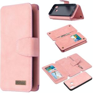 For Samsung Galaxy A40 Detachable Frosted Magnetic Horizontal Flip Leather Case with Card Slots & Holder & Zipper Wallet & Photo Frame(Pink)