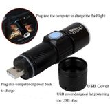 White Light Retractable Flashlight  Cree Q5 LED 3-Mode with Lanyard(Gold)