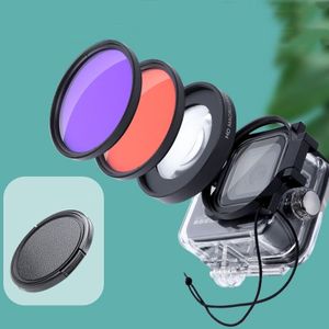 RUIGPRO for GoPro HERO8 58mm 16X Macro Lens + Red/Purple Diving Lens  Filter + Dive Housing Waterproof Case Kits with Filter Adapter Ring & Lens Cap