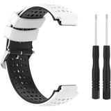 Voor Garmin Forerunner 620 Silicone Sports Two-Color Watch Band (White+Black)