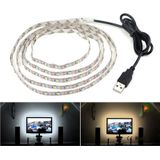 USB Power SMD 3528 Epoxy LED Strip Light Christmas Desk Decor Lamp for TV Background Lighting  Length:2m(White Light)