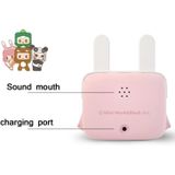 Cartoon Mini Smart Alarm Clock USB Rechargeable Children Bedside Fun With Sleeping Clock(Chubby White)