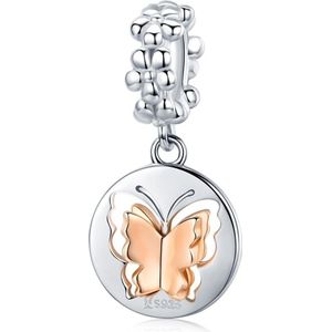 S925 Sterling Silver Gold Butterfly Pendant DIY Bracelet Necklace Accessories