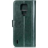 For Motorola Moto E7(2020) Peas Crazy Horse Texture Horizontal Flip Leather Case with Holder & Card Slots & Wallet(Green)