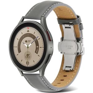 Voor Samsung Galaxy Watch5 40 mm / 44 mm vlindergesp lederen horlogeband