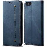 For iPhone 6 / 6s Denim Texture Casual Style Horizontal Flip Leather Case with Holder & Card Slots & Wallet(Blue)