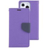 Goosspery Fancy Diary Cross Pattern Horizontale Flip Lederen Case met Houder & Card Slots & Portemonnee voor iPhone 13 Pro Max (Paars)