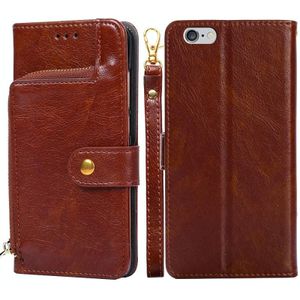 Zipper Bag PU + TPU Horizontal Flip Leather Case with Holder & Card Slot & Wallet & Lanyard For iPhone 7 / 8 / SE(2020)(Brown)