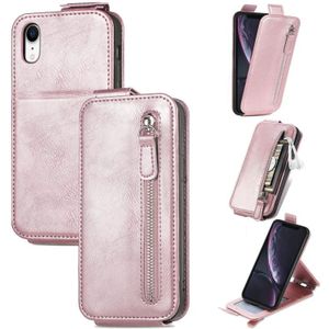 Zipper Wallet Vertical Flip Leather Phone Case voor iPhone XR