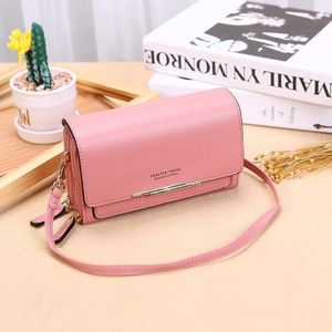 Ladies Wallet Large Capacity Multi-Function Shoulder Bag(Pink)
